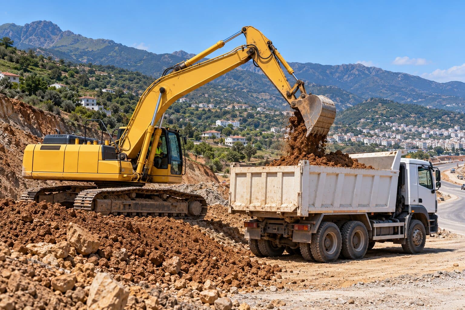 Pelle Hydraulique Komatsu PC210 (22 tonnes) en location et à vendre au Maroc – BLUEBLOCK