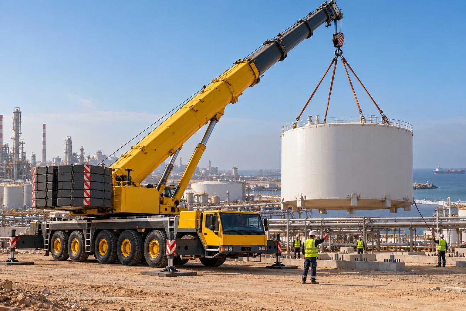 Grue Mobile 220T (220 tonnes) en location au Maroc – BLUEBLOCK
