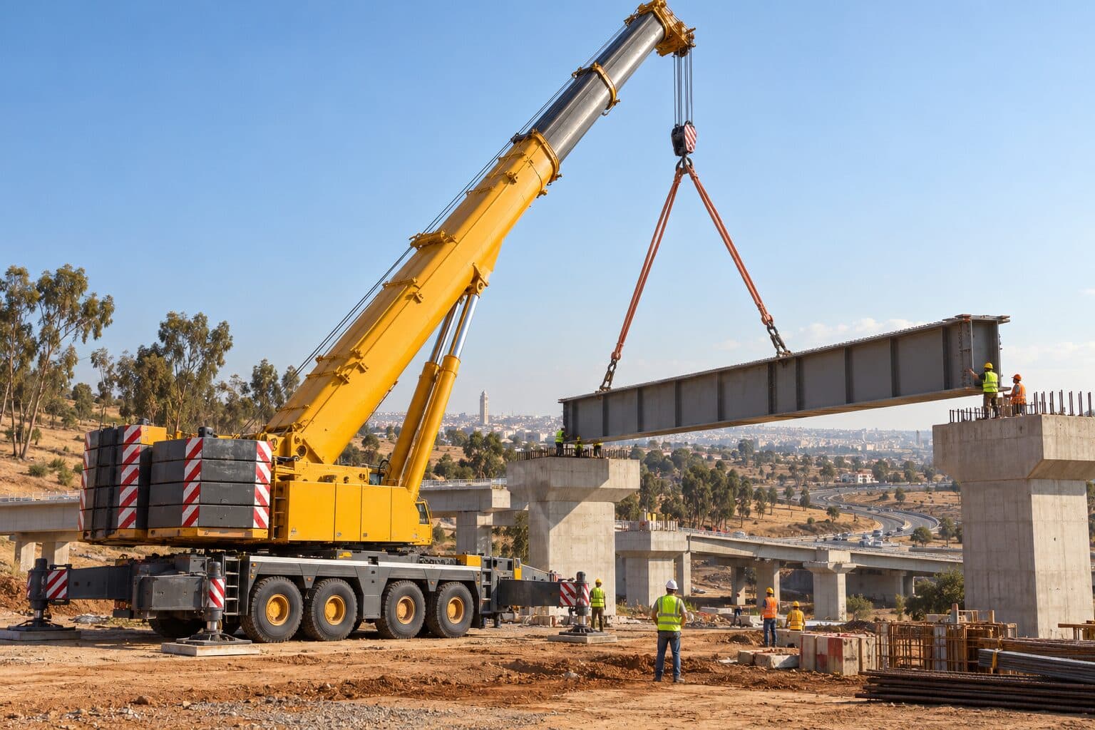 Grue Mobile 350T (350 tonnes) en location au Maroc – BLUEBLOCK